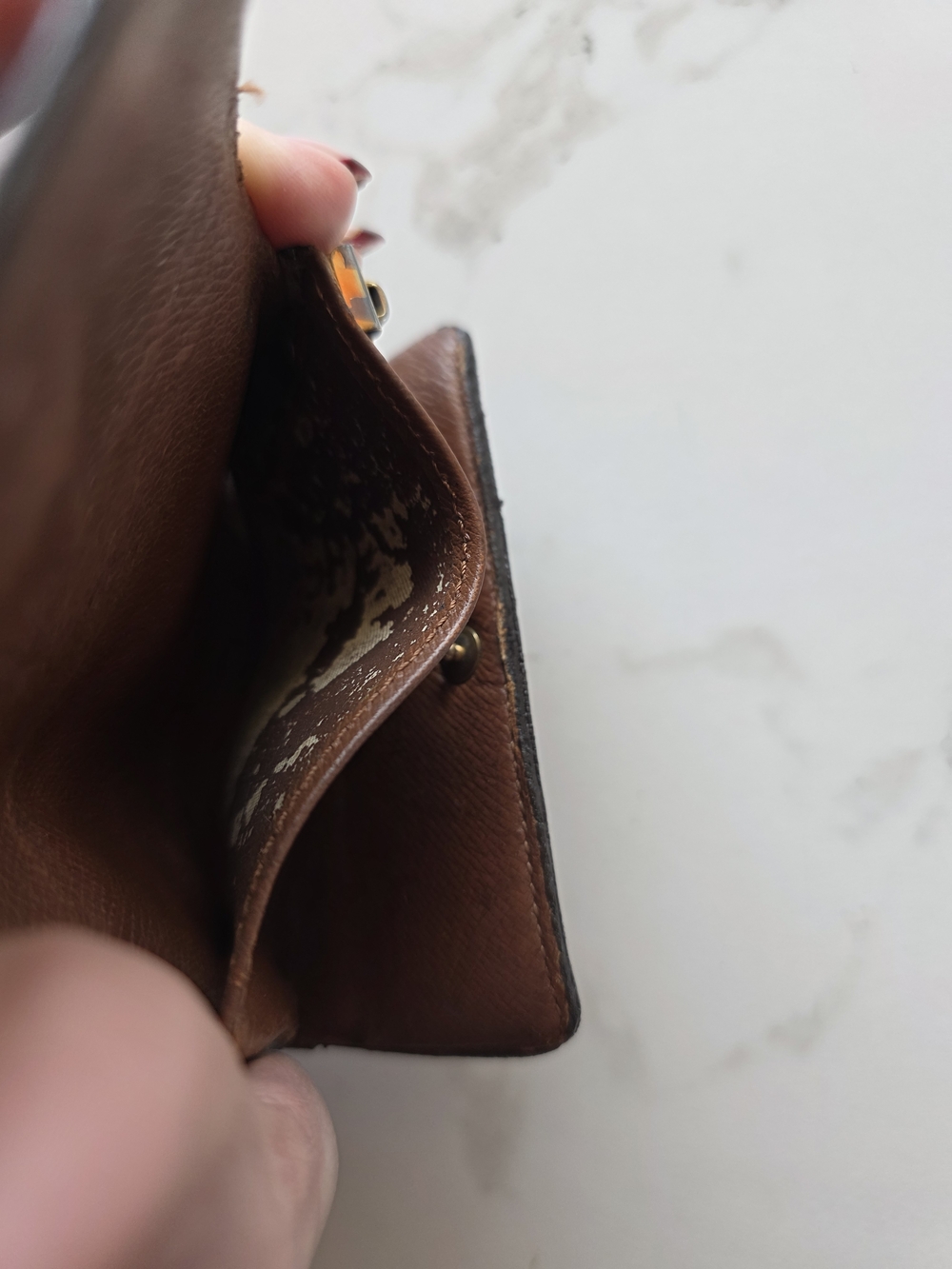 Louis Vuitton Monogram Canvas Key & Card Holder in Brown with Gold Snap - Picture 5 of 8